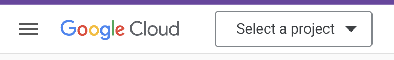 google cloud select a project nav