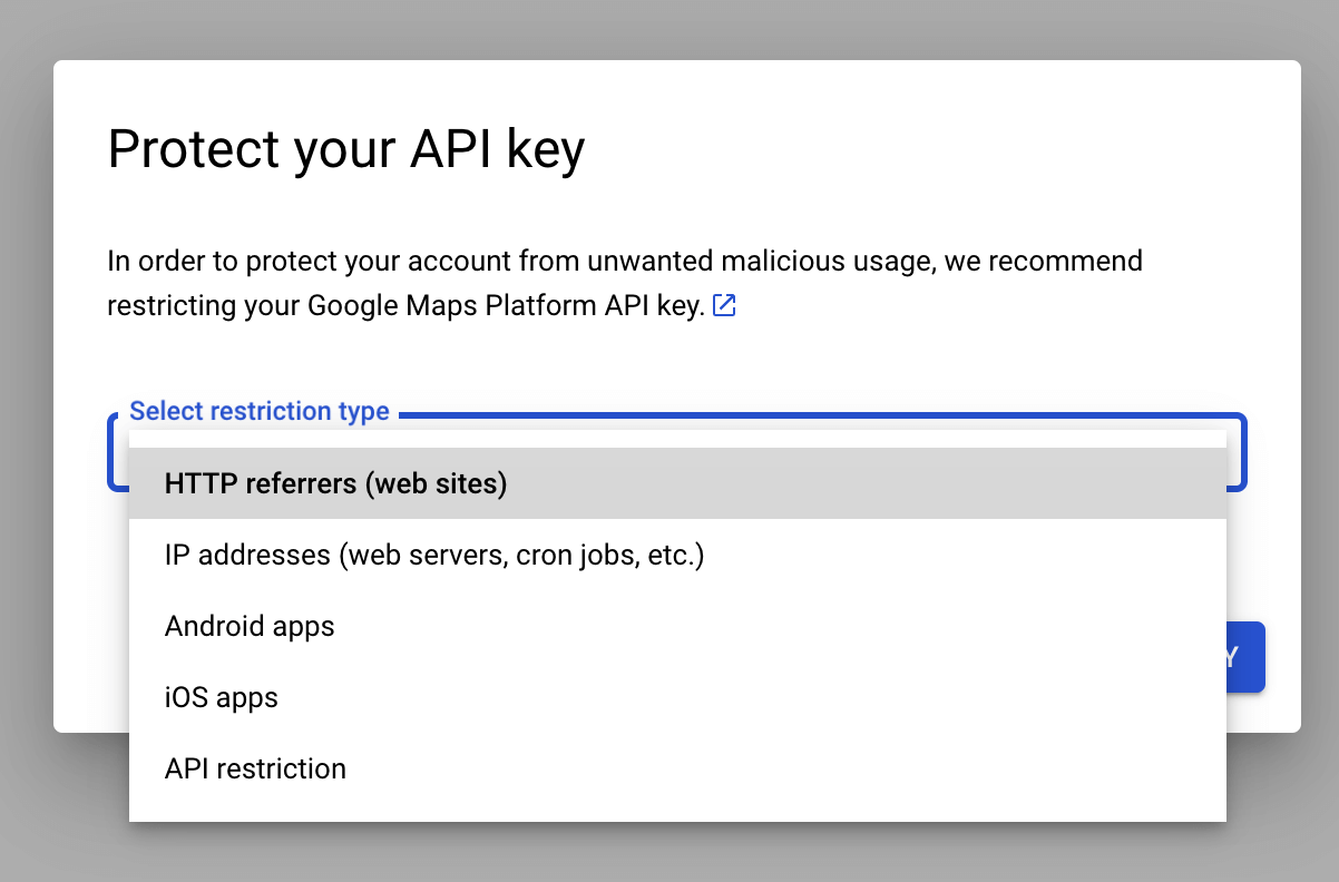 protect your API key screen